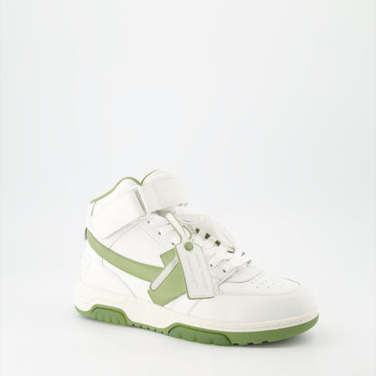 Off White Out Of Office Mid Top Sneakers White Sage