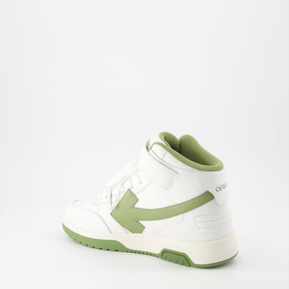 Off White Out Of Office Mid Top Sneakers White Sage