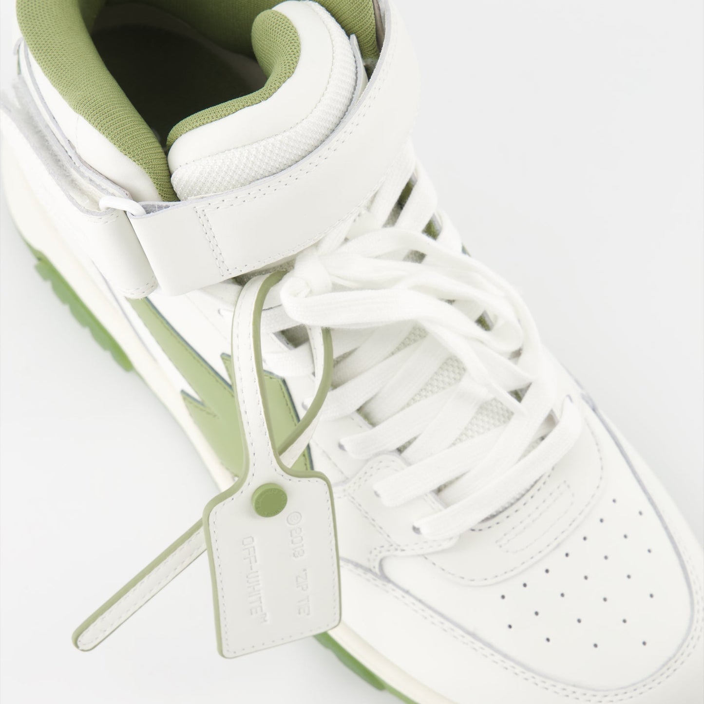 Off White Out Of Office Mid Top Sneakers White Sage