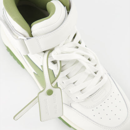 Off White Out Of Office Mid Top Sneakers White Sage