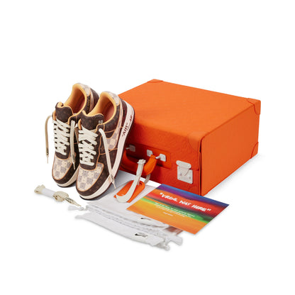 Nike Air Force 1 Low Louis Vuitton By Virgil Abloh Monogram Brown Damier Azur