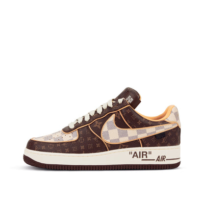 Nike Air Force 1 Low Louis Vuitton By Virgil Abloh Monogram Brown Damier Azur
