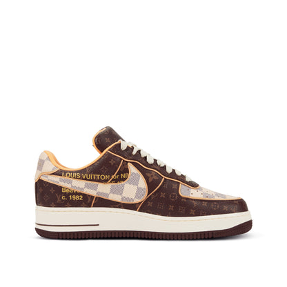 Nike Air Force 1 Low Louis Vuitton By Virgil Abloh Monogram Brown Damier Azur