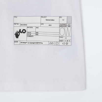 Off-WhiteMen's x Teenage Engineering Crossover SS22 Logo Printing Round Neck Short Sleeve White T-Shirt