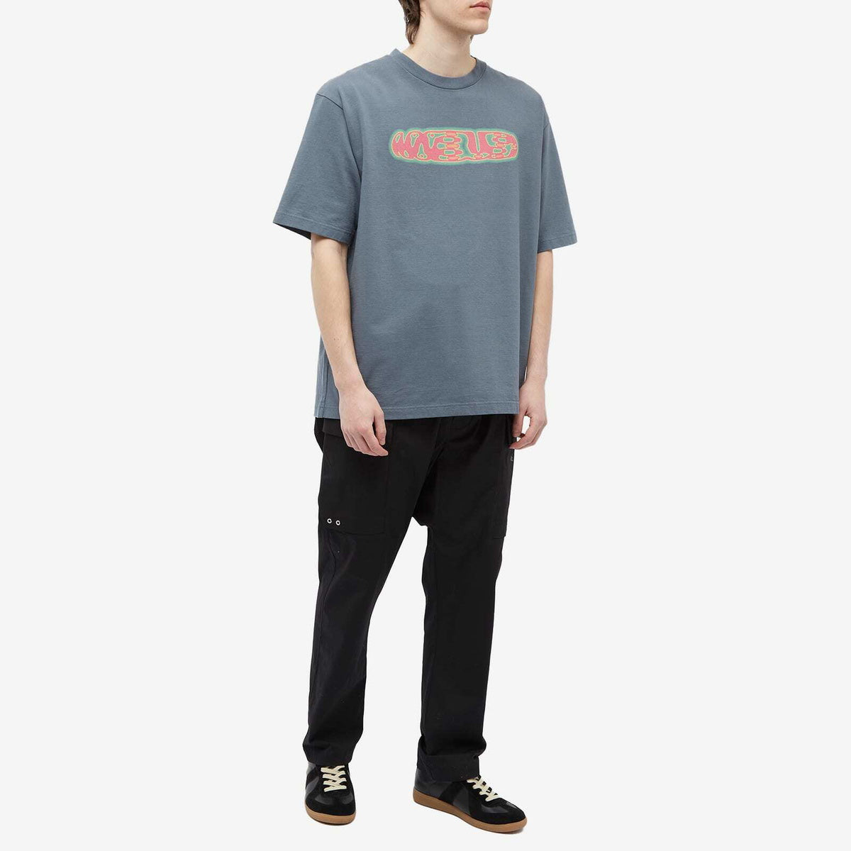 Ambush Spray Paint T-Shirt in Grey Pink