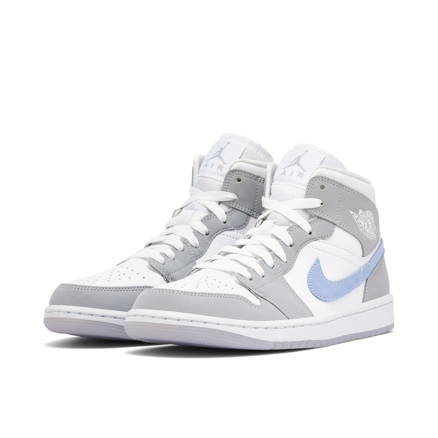 Air Jordan 1 Mid Wolf Grey Aluminum Blue (Women's)