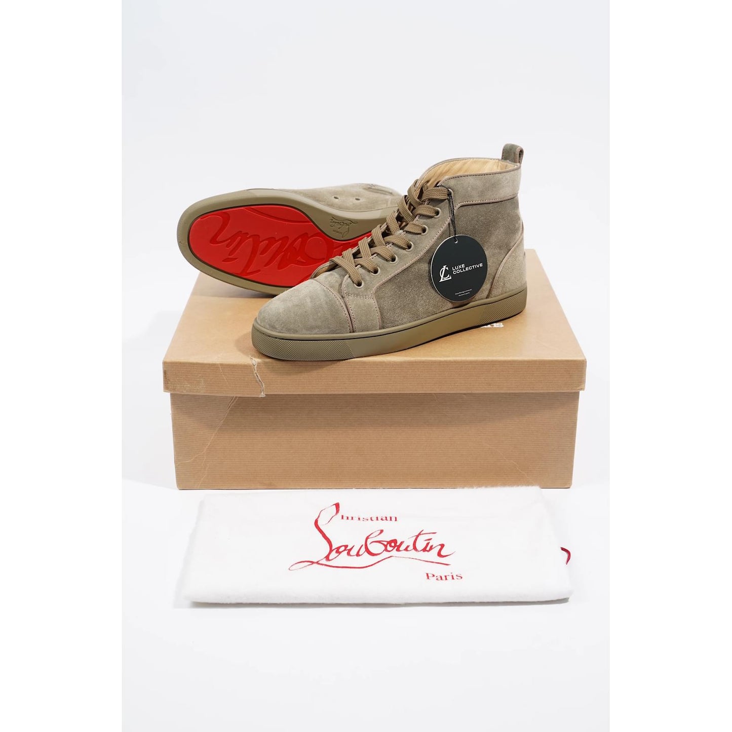 Christian Louboutin Louis Orlato Flat Khaki Suede