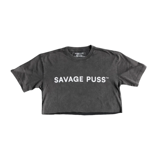 Savage Puss™ vintage premium fabric ladies croptop savagepuss