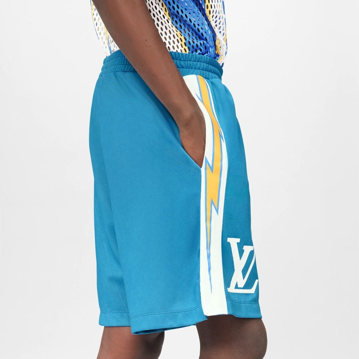 Louis Vuitton Sporty Jersey Short with Patch Blue