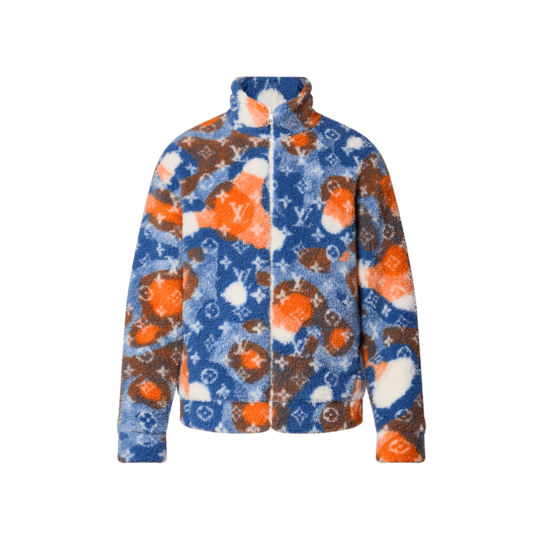 Louis Vuitton Jacquard Camo Fleece Blouson Blue/Orange/White