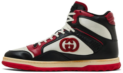 Gucci MAC80 High Top Sneakers Black White Red