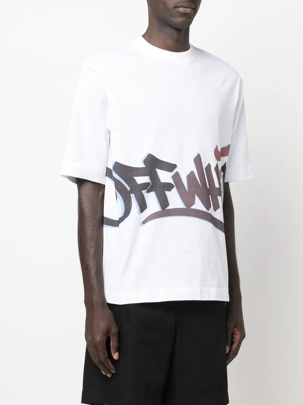 Off White graffiti-logo print T-shirt