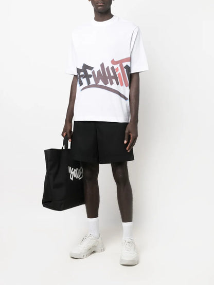 Off White graffiti-logo print T-shirt