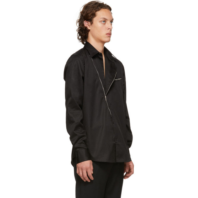 Givenchy Black Asymmetric Zip Shirt