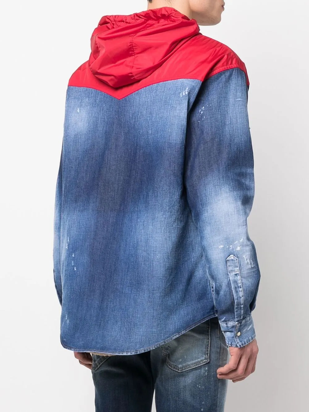 Dsquared2 hooded hybrid denim jacket