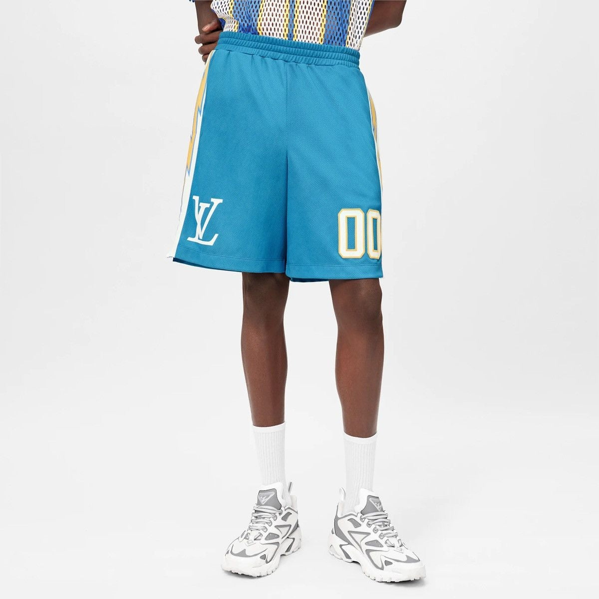 Louis Vuitton Sporty Jersey Short with Patch Blue