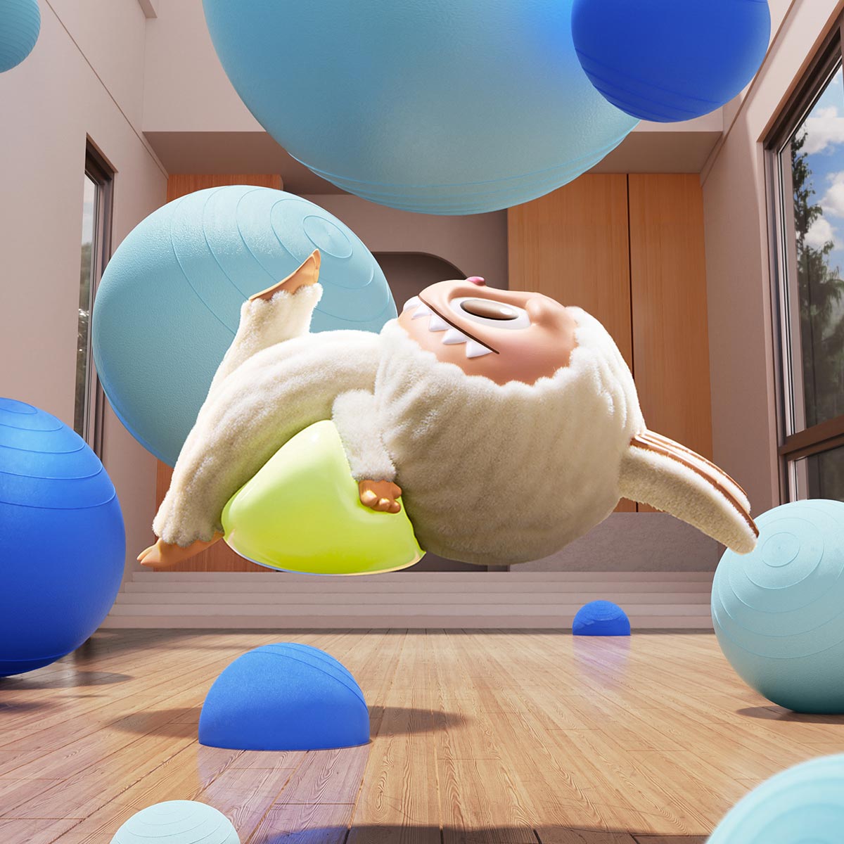 The Monsters Labubu Lazy Yoga Series Figures Blind Box