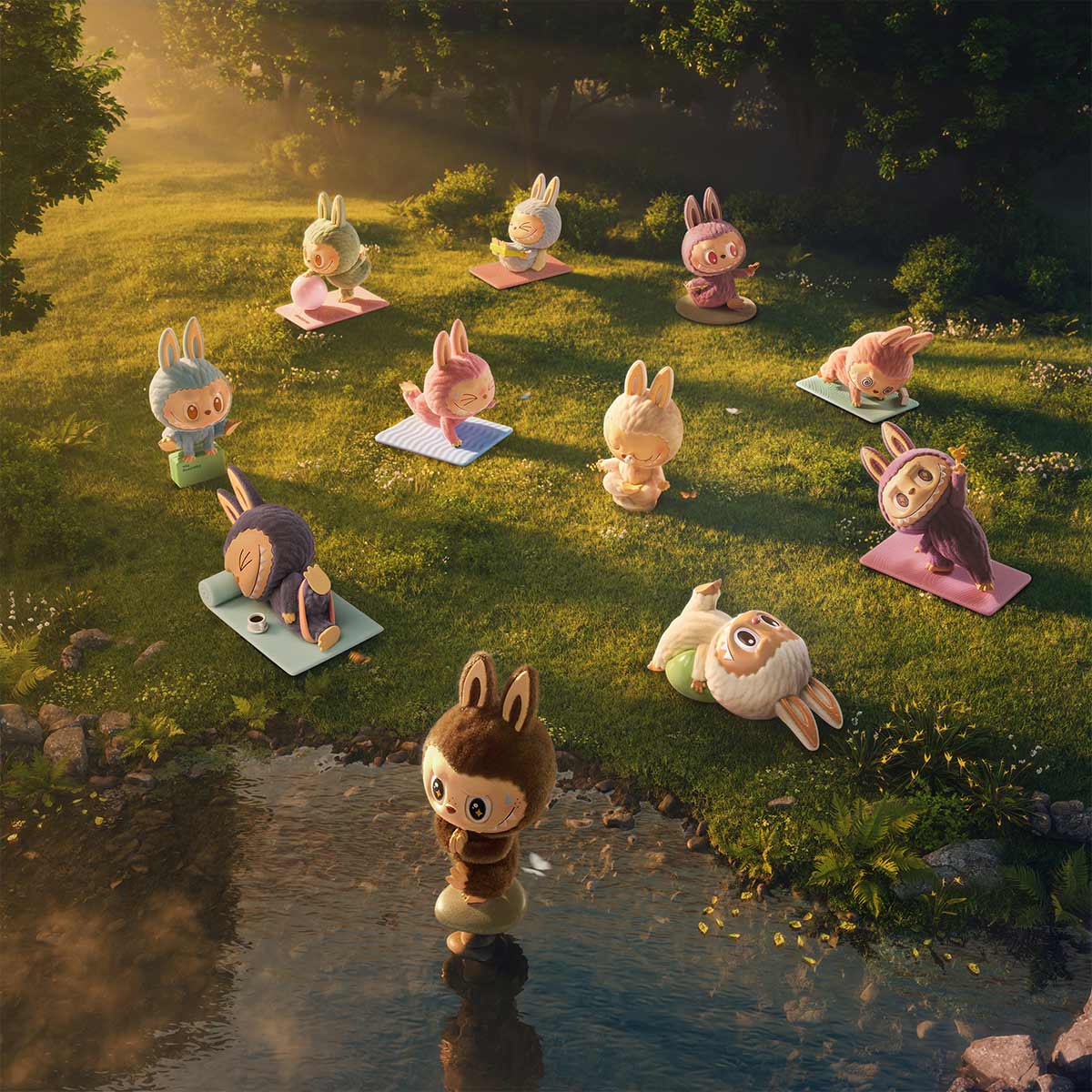 The Monsters Labubu Lazy Yoga Series Figures Blind Box