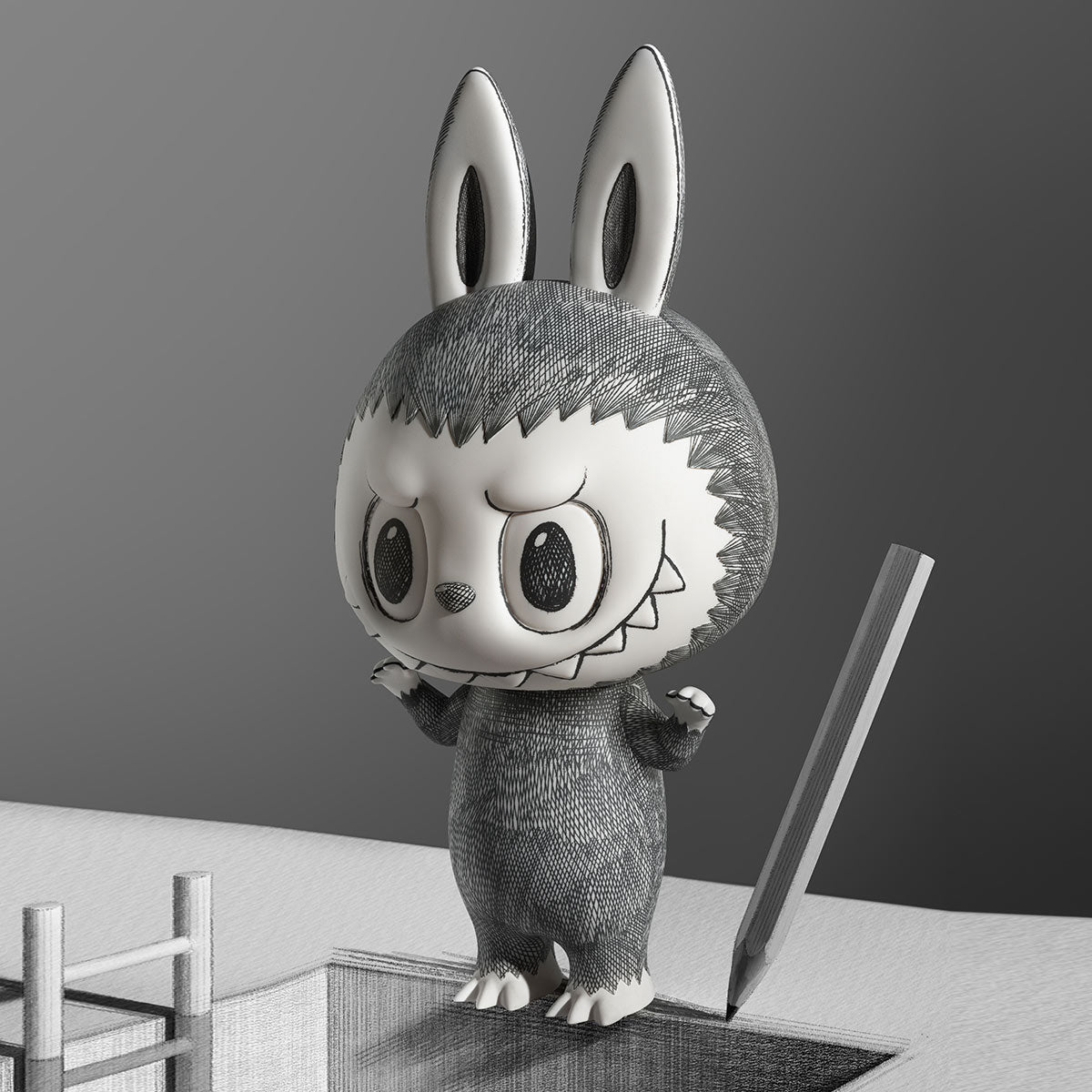 The Monsters Labubu MEGA 400% Sketch