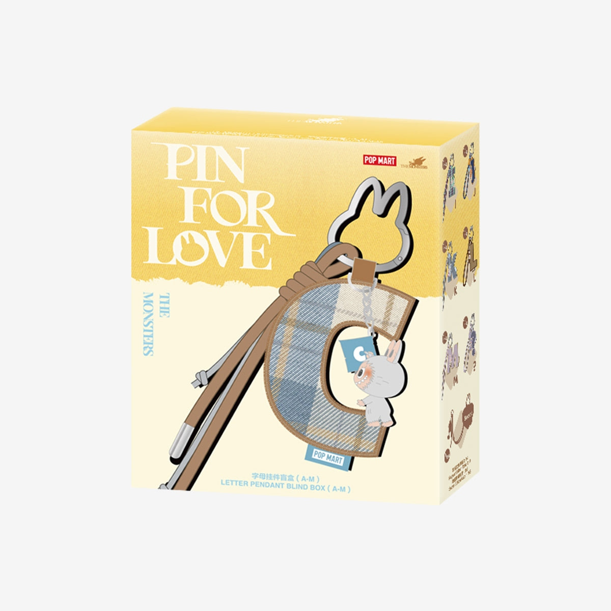 THE MONSTERS Labubu PIN FOR LOVE SERIES Letter Pendant Blind Box (A-M)