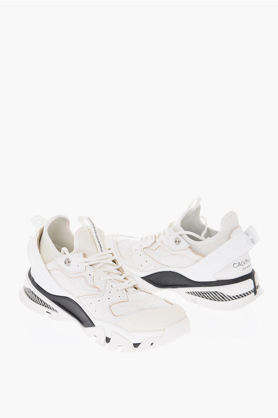 calvin klein 205w39nyc 10 DISTRESSED CALF NEOPRENE leather and neoprene CARLOS 10 sneakers