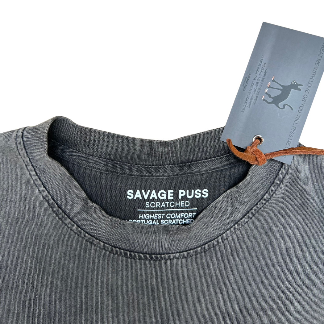 Savage Puss™ vintage heavy longsleeve T-shirt gray savagepuss