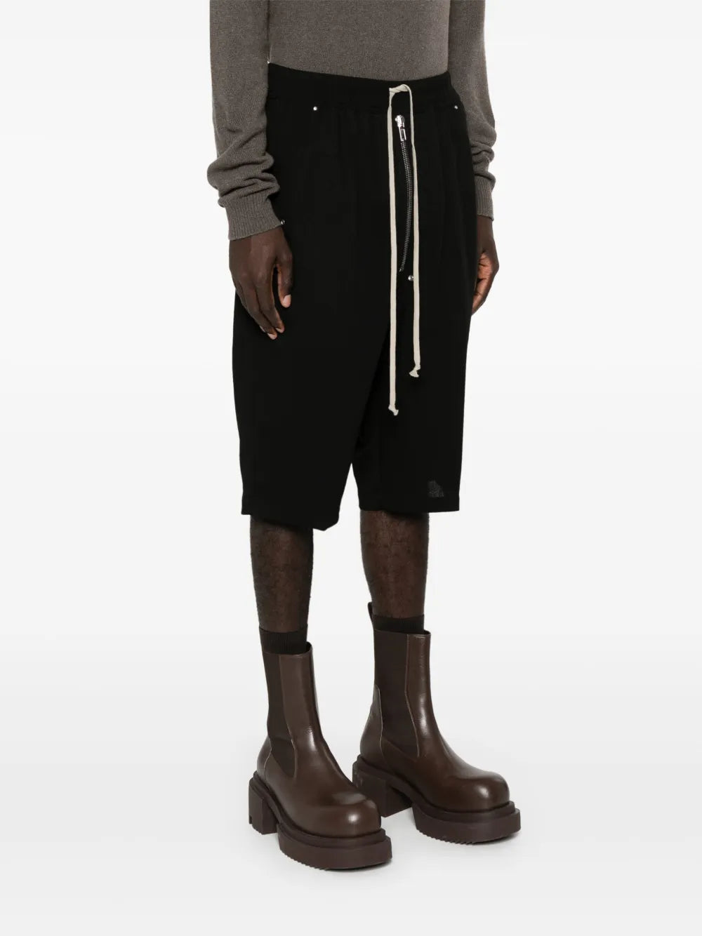 Rick Owens Bela Pods Drop-Crotch Shorts