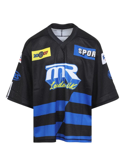 Martine Rose Oversized Football Jersey Top Black