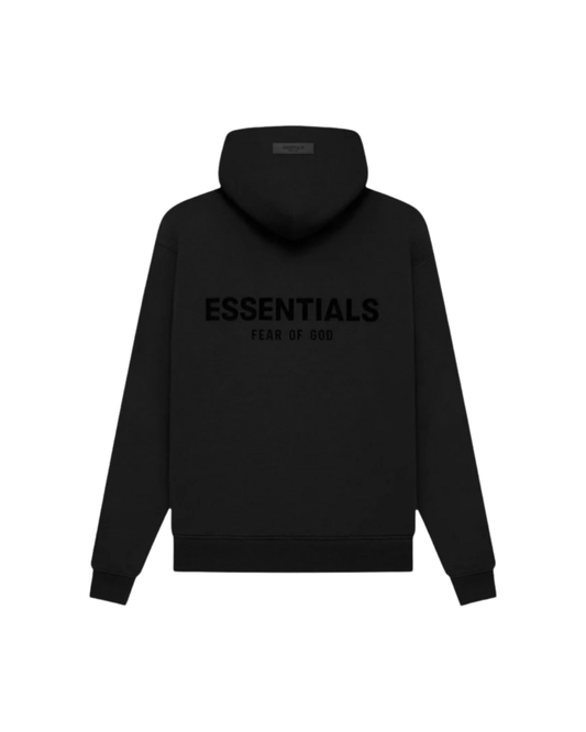 Fear of God Essentials Pullover Chest Logo Hoodie Stretch Limo Black Fear Of God Essentials