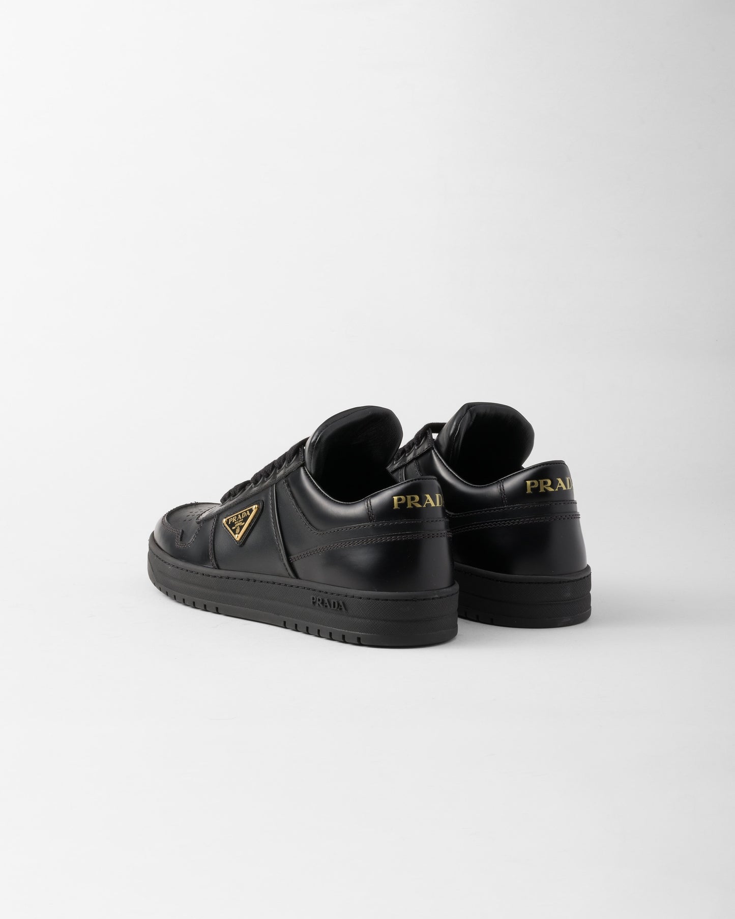 Prada Downtown Leather Low Top Sneakers Black (Women's)