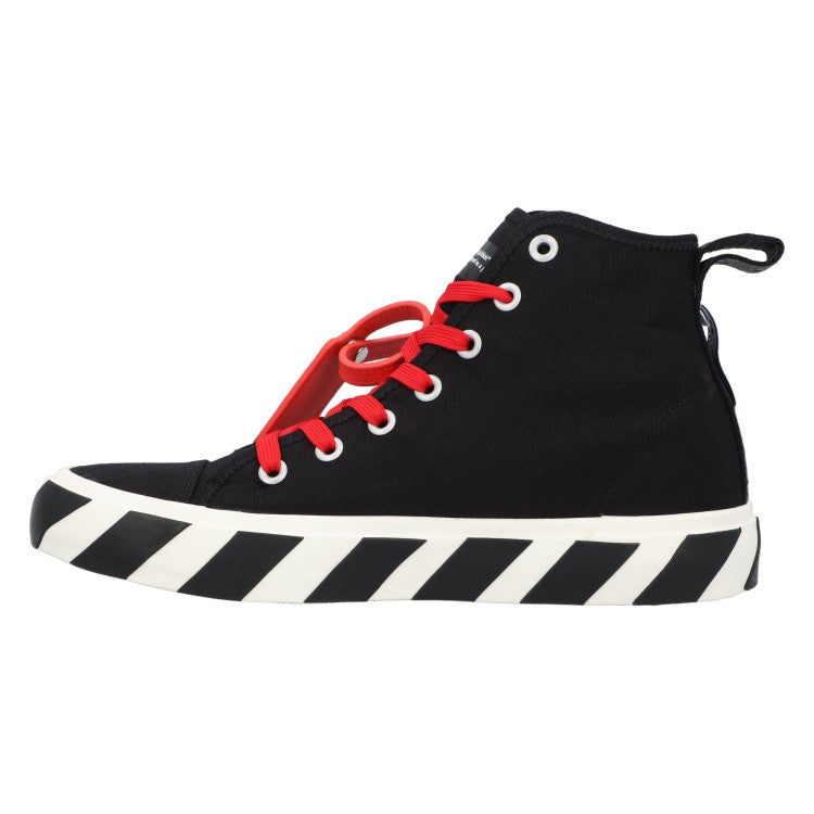 Off-White Vulcanized Hi Black Red Canvas Sneakers