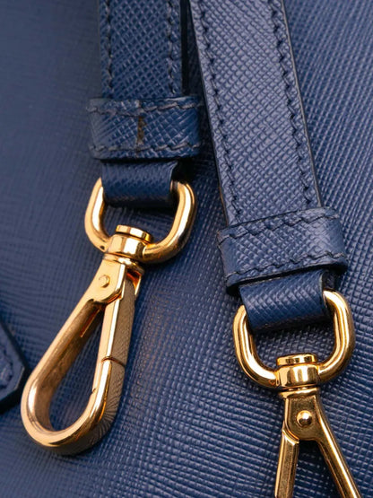 Prada Shopping Saffiano Lux small Galleria Double Zip Satchel bag Bluette