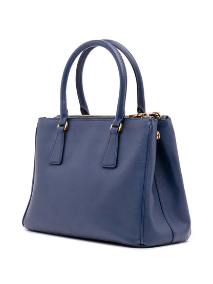 Prada Shopping Saffiano Lux small Galleria Double Zip Satchel bag Bluette