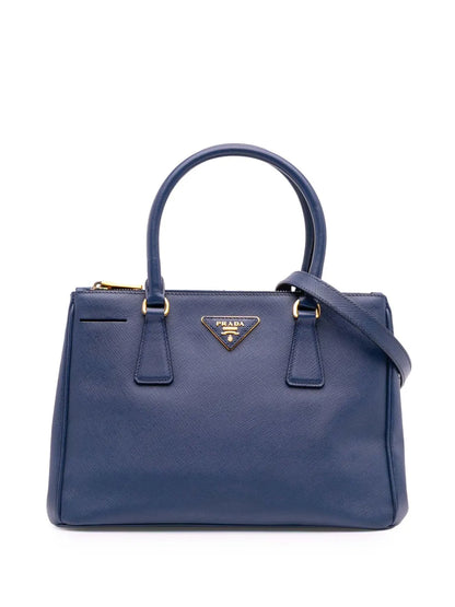 Prada Shopping Saffiano Lux small Galleria Double Zip Satchel bag Bluette