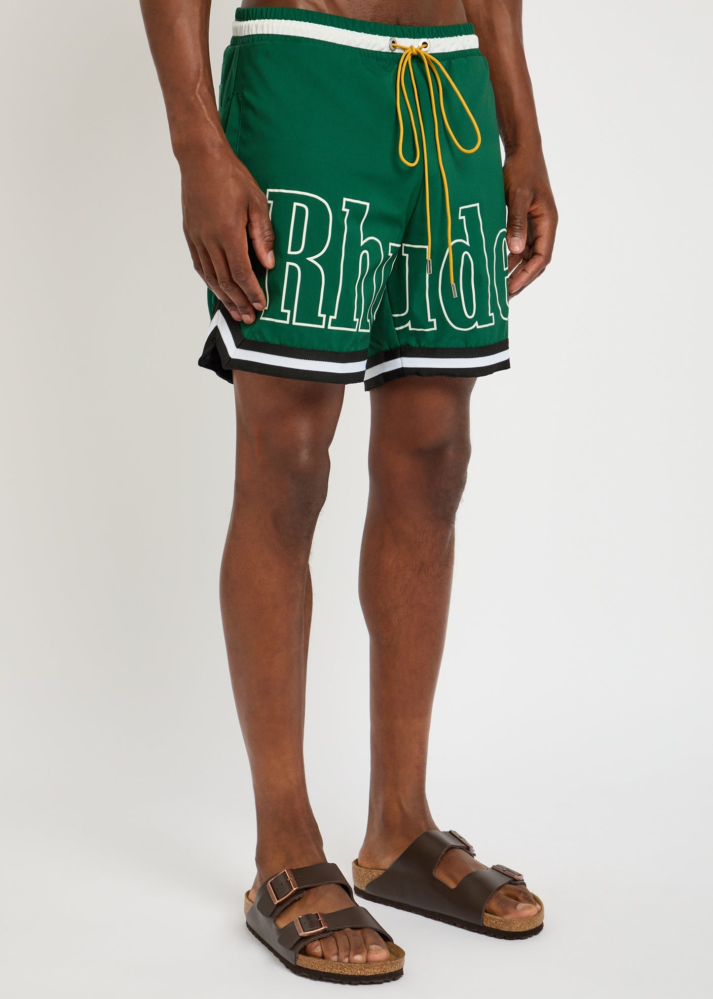 Rhude Printed Basketball Swim Shorts Green