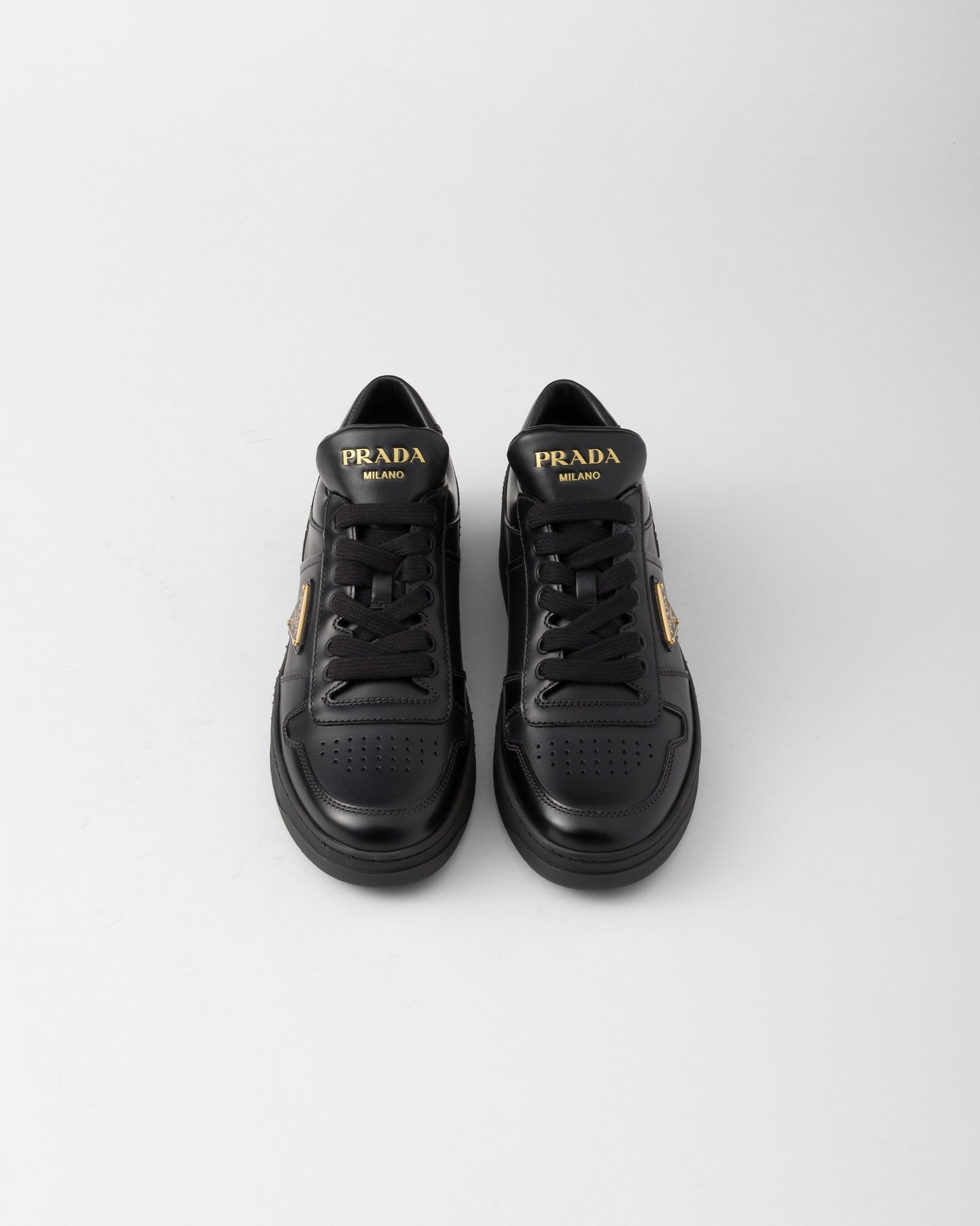 Prada Downtown Leather Low Top Sneakers Black (Women's)