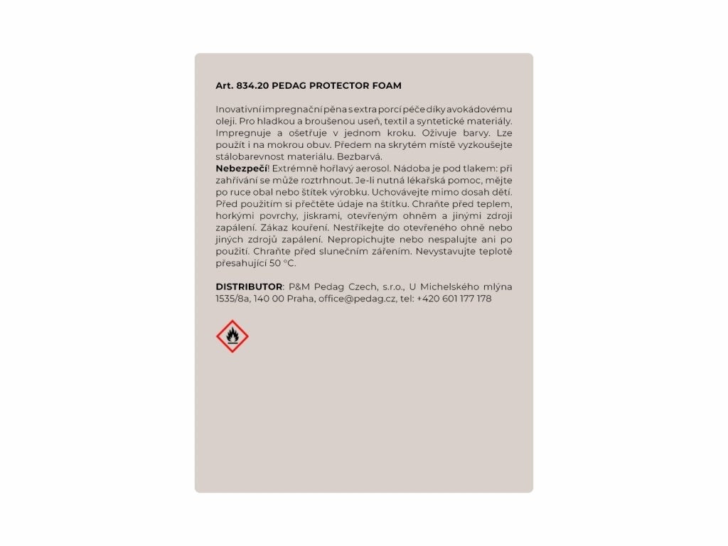 Pedag Protector Foam - Penová impregnácia s avokádovým olejom