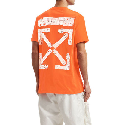Off-White x Teenage Engineering Crossover SS22 Logo Printing Round Neck Short Sleeve Orange T-Shirt OMAA027T22JER0012001