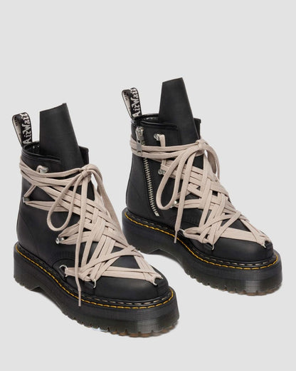 Dr. Martens 1460 Rick Owens DRKSHDW Quad Sole Megalace Leather Platform Boots Black