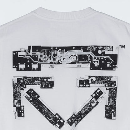 Off-WhiteMen's x Teenage Engineering Crossover SS22 Logo Printing Round Neck Short Sleeve White T-Shirt