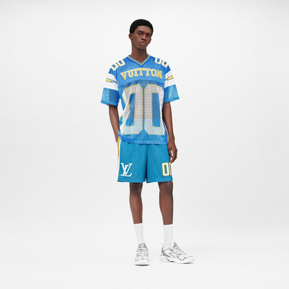 Louis Vuitton Sporty Jersey Short with Patch Blue