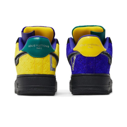 Nike Air Force 1 Low Louis Vuitton By Virgil Abloh Black Metallic Silver Yellow
