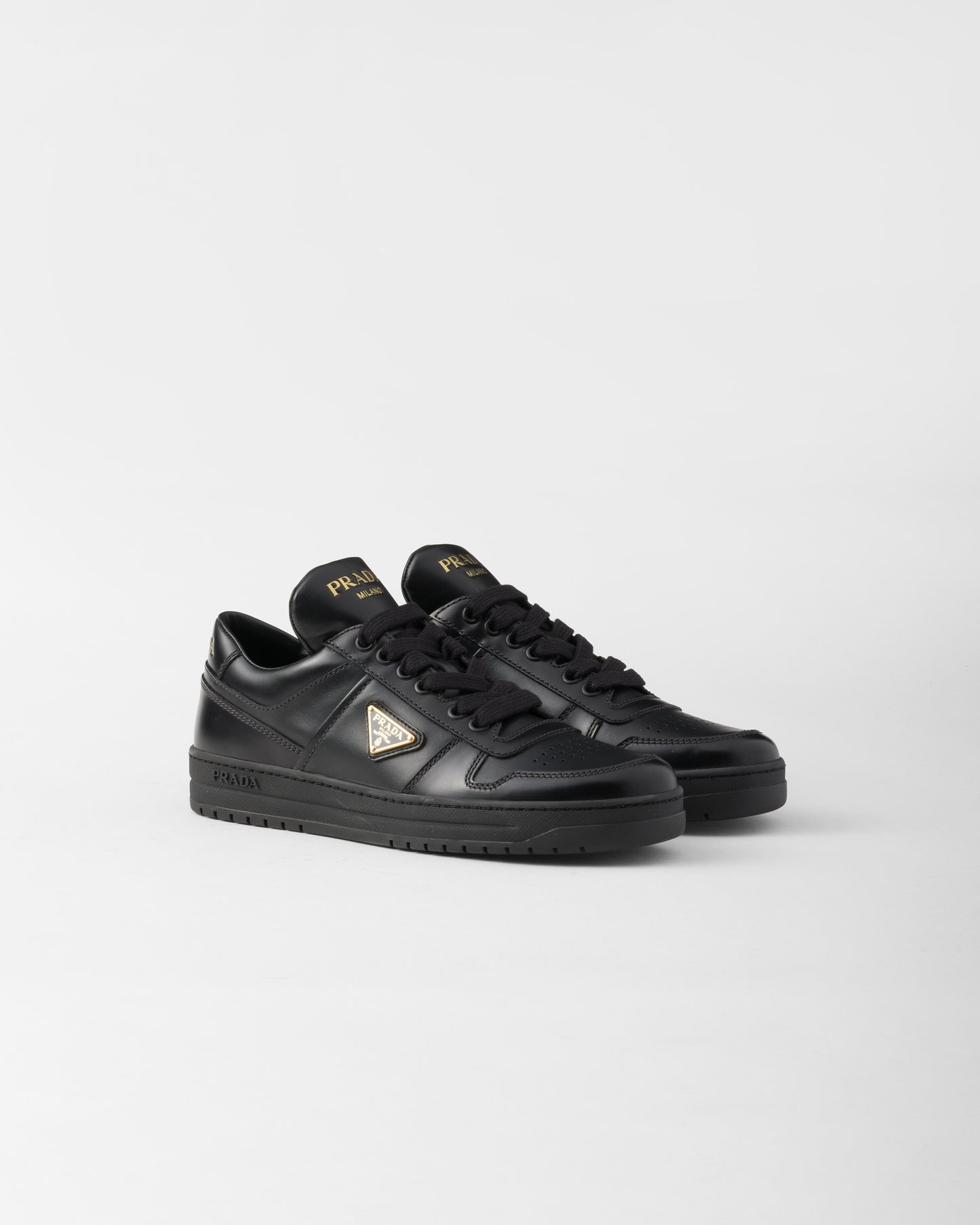 Prada Downtown Leather Low Top Sneakers Black (Women's)