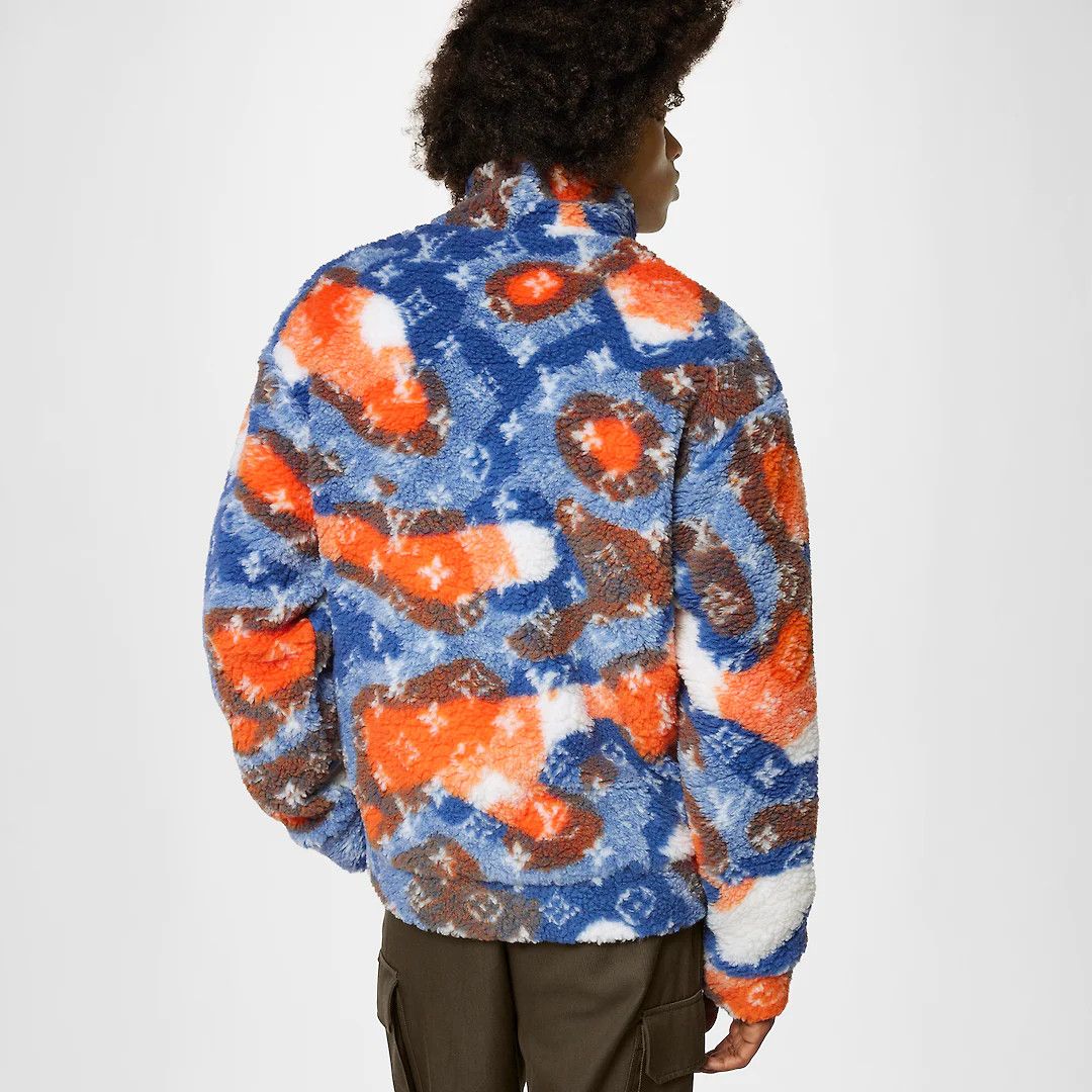 Louis Vuitton Jacquard Camo Fleece Blouson Blue/Orange/White