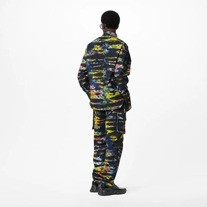 Louis Vuitton Printed Monogram Tie-Dye Denim Shirt Multicolor