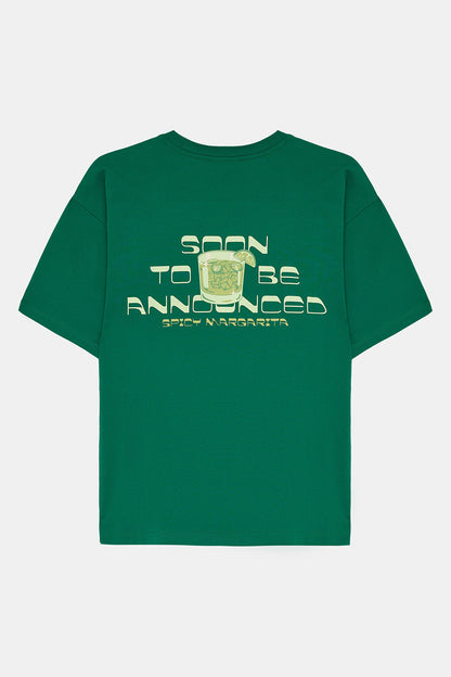 Soon To Be Announced Relax Mold Green Crew Neck Printed T-shirt