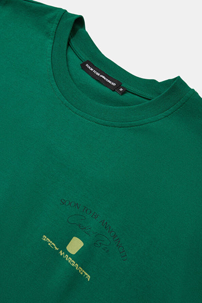 Soon To Be Announced Relax Mold Green Crew Neck Printed T-shirt