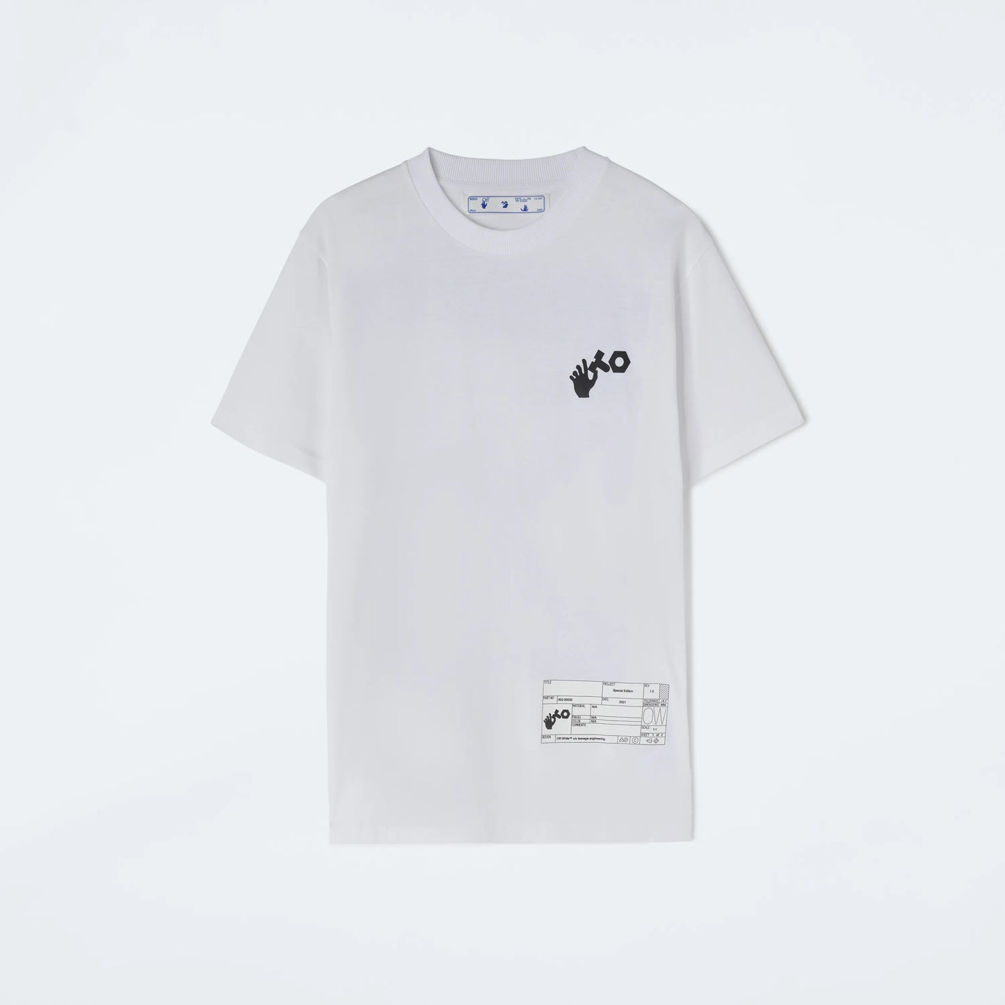 Off-WhiteMen's x Teenage Engineering Crossover SS22 Logo Printing Round Neck Short Sleeve White T-Shirt