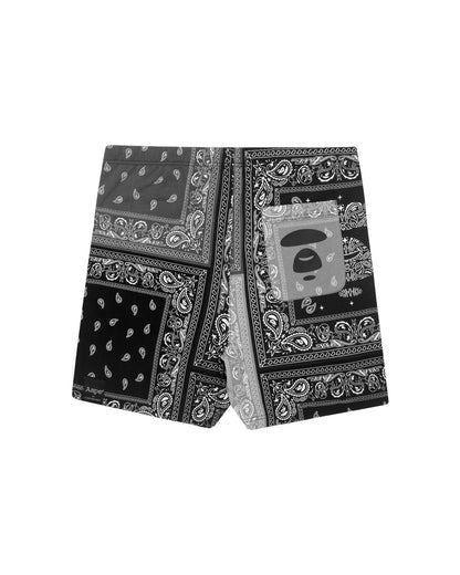 AAPE Bandana Jersey Shorts Black & White