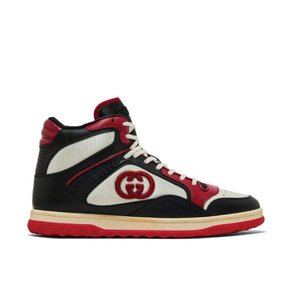 Gucci MAC80 High Top Sneakers Black White Red